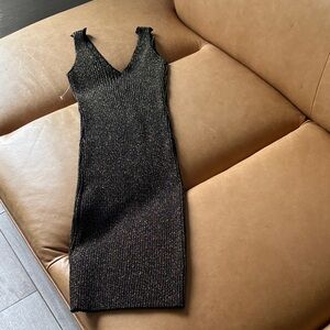 Glamorous Black and Gold Knit Dress
